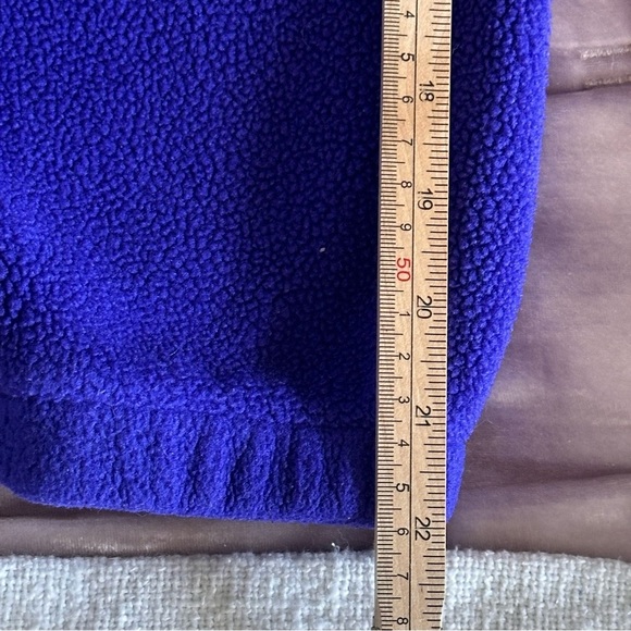Vintage LL Bean Fleece Long Sleeve 1/4 Zip Size Small Purple Pullover High Neck - Picture 11 of 14